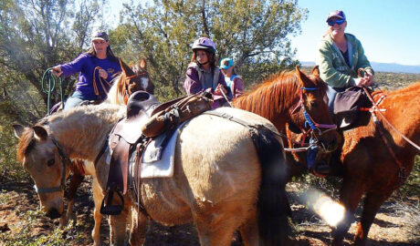 Almosta Trail Buckskin Rescue team Lanelle White-Newton, daughters Gaia and Layla and friend Kristen Johnson. Photo courtesy Karen Moseley.